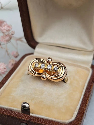 Bague 49.5 Bague Art déco trois ors en or 18 carats et diamants 58 Facettes 339