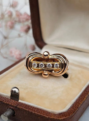 Bague 49.5 Bague Art déco trois ors en or 18 carats et diamants 58 Facettes 339