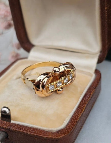 Bague 49.5 Bague Art déco trois ors en or 18 carats et diamants 58 Facettes 339