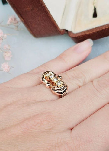 Bague 49.5 Bague Art déco trois ors en or 18 carats et diamants 58 Facettes 339