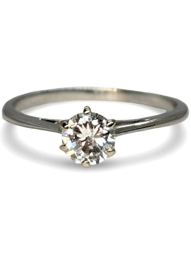 Bague 52 Solitaire - Bague en or blanc 18K avec diamant 0,45 ct 58 Facettes 1588