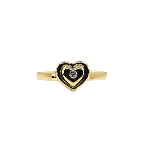 Bague 52 Bague cœur en or jaune 18 carats avec diamant 58 Facettes 468