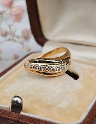 Bague 50 Bague vintage en or jaune 18 carats et diamants 58 Facettes 624