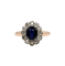 Bague 51,5 Bague marguerite en or rose et platine avec saphir et diamants 58 Facettes 387