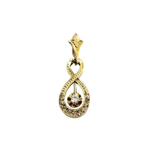 Pendentif Pendentif vintage entrelacé en or rose 18 carats et diamants 58 Facettes 643