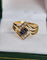 Bague 58 Bague vintage en or jaune 18 carats avec saphirs et diamants 58 Facettes 592