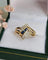 Bague 58 Bague vintage en or jaune 18 carats avec saphirs et diamants 58 Facettes 592