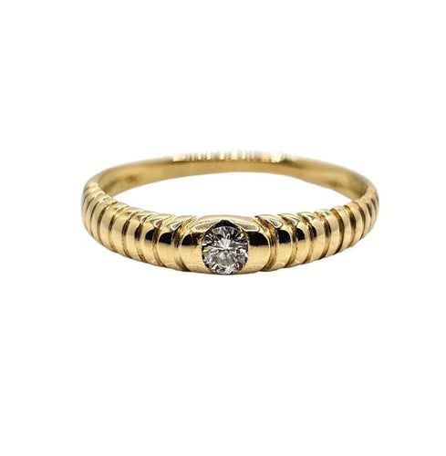 Bague 55.5 Bague en or jaune 18 carats sertie d’un diamant taille brillant 58 Facettes 669