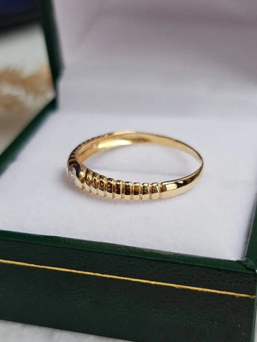 Bague 55.5 Bague en or jaune 18 carats sertie d’un diamant taille brillant 58 Facettes 669
