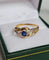Bague 55 Bague saphir ovale en or jaune et or blanc 18 carats 58 Facettes 637