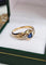 Bague 55 Bague saphir ovale en or jaune et or blanc 18 carats 58 Facettes 637