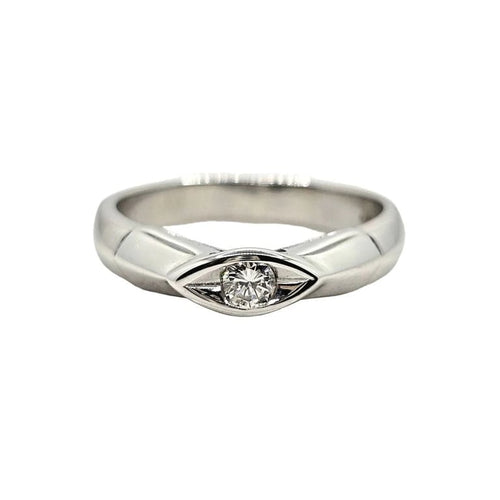 Bague 53 Polello - Bague solitaire en or blanc 18 carats avec diamant 0,10 ct 58 Facettes 630