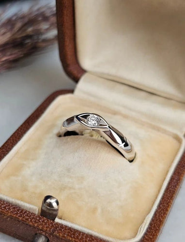 Bague 53 Polello - Bague solitaire en or blanc 18 carats avec diamant 0,10 ct 58 Facettes 630
