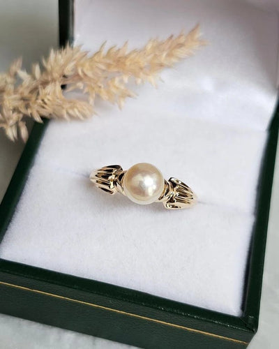 Bague 51 Bague solitaire en or jaune 18 carats et perle de culture 58 Facettes 683