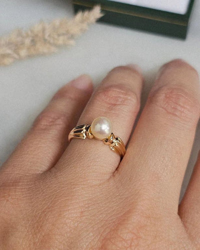 Bague 51 Bague solitaire en or jaune 18 carats et perle de culture 58 Facettes 683