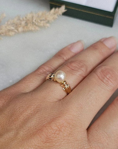 Bague 51 Bague solitaire en or jaune 18 carats et perle de culture 58 Facettes 683