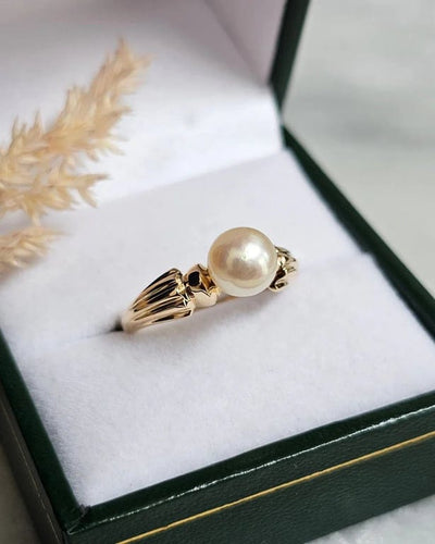 Bague 51 Bague solitaire en or jaune 18 carats et perle de culture 58 Facettes 683