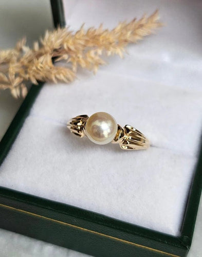 Bague 51 Bague solitaire en or jaune 18 carats et perle de culture 58 Facettes 683
