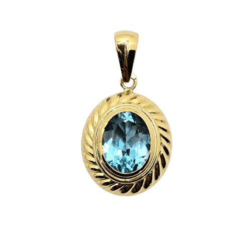 Pendentif Pendentif vintage en or jaune 18 carats et topaze 58 Facettes 530