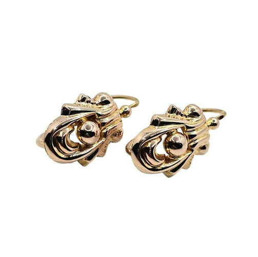 Boucles d'oreilles Boucles d'oreilles dormeuses Art déco en or rose 18 carats 58 Facettes 667
