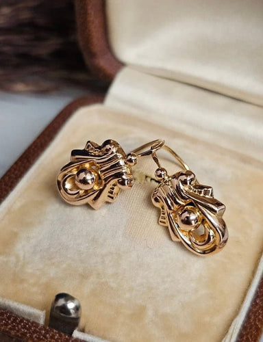 Boucles d'oreilles Boucles d'oreilles dormeuses Art déco en or rose 18 carats 58 Facettes 667