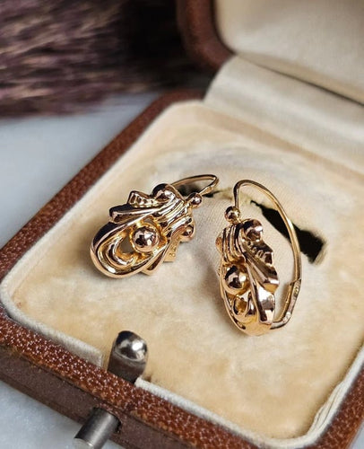 Boucles d'oreilles Boucles d'oreilles dormeuses Art déco en or rose 18 carats 58 Facettes 667