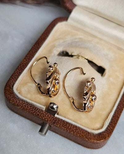 Boucles d'oreilles Boucles d'oreilles dormeuses Art déco en or rose 18 carats 58 Facettes 667