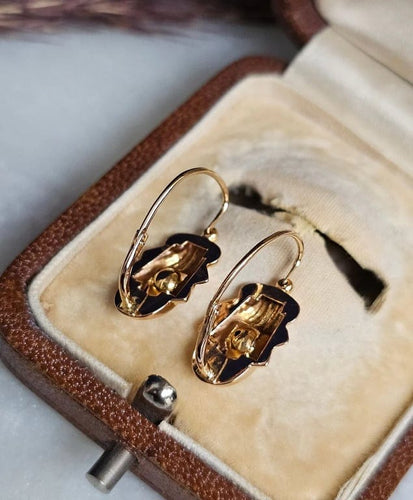 Boucles d'oreilles Boucles d'oreilles dormeuses Art déco en or rose 18 carats 58 Facettes 667