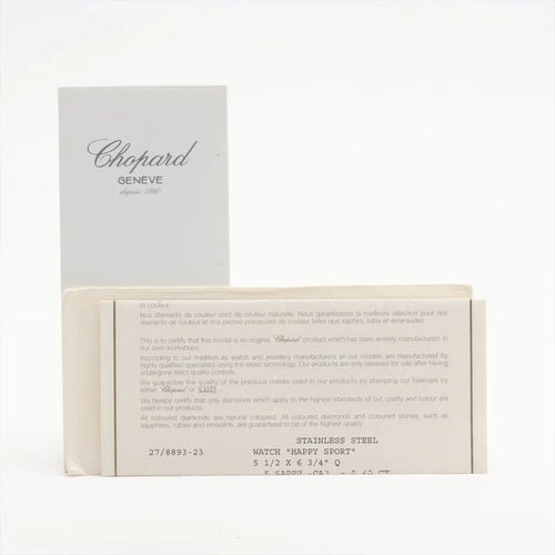 Montre Chopard Happy Sport - Montre en acier avec 5 diamants, set complet 58 Facettes