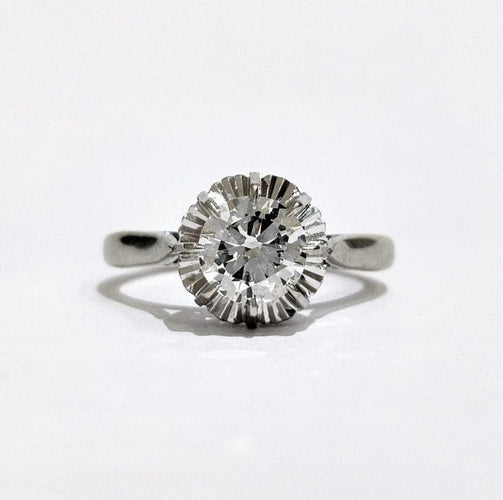 Bague 52 Bague solitaire en or blanc 750 sertie d’un diamant 0,80 ct 58 Facettes 1-761/3