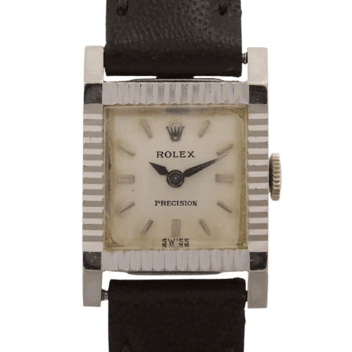 Montre Rolex Precision - Montre vintage en or blanc 18 carats avec coffret 58 Facettes
