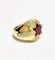 Bague 53 Bague jonc en or jaune 750 rubis et diamants 58 Facettes 1-804/1