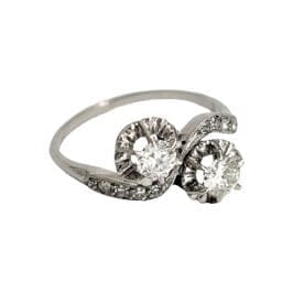 Bague 55 Bague Toi & Moi en platine 950 et diamants 58 Facettes 1-1119/4