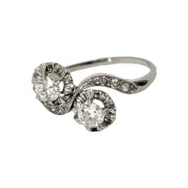 Bague 55 Bague Toi & Moi en platine 950 et diamants 58 Facettes 1-1119/4