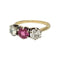 Bague 54 Bague trilogie en or jaune 14K saphir rose et diamants 58 Facettes 1-1187/2