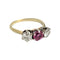 Bague 54 Bague trilogie en or jaune 14K saphir rose et diamants 58 Facettes 1-1187/2