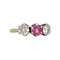 Bague 54 Bague trilogie en or jaune 14K saphir rose et diamants 58 Facettes 1-1187/2