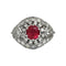 Bague 55 Bague Art déco en platine avec rubis et diamants 58 Facettes 1-1185/1