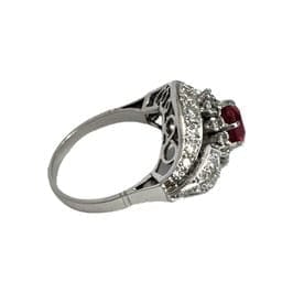 Bague 55 Bague Art déco en platine avec rubis et diamants 58 Facettes 1-1185/1