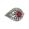 Bague 55 Bague Art déco en platine avec rubis et diamants 58 Facettes 1-1185/1