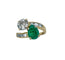 Bague 52.5 Bague Toi & Moi en or jaune 18 carats, émeraude et diamants 58 Facettes