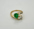 Bague 52.5 Bague Toi & Moi en or jaune 18 carats, émeraude et diamants 58 Facettes