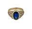 Bague 54.5 Bague en or jaune 18 carats au saphir et diamants 58 Facettes