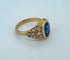 Bague 54.5 Bague en or jaune 18 carats au saphir et diamants 58 Facettes