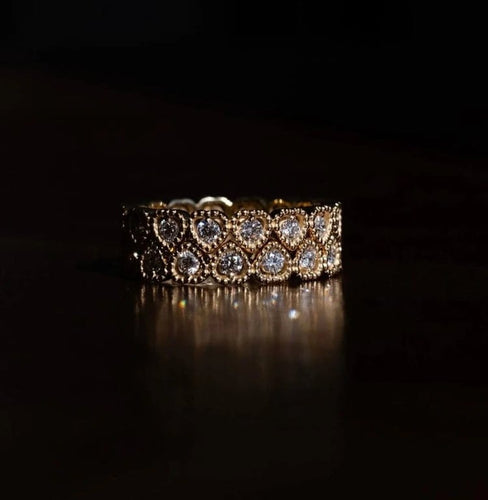 Bague 52 Bague cœur en or jaune 18 carats et diamants 58 Facettes