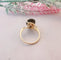 Bague 54.5 Bague en or jaune 18K avec quartz fumé ovale facetté 58 Facettes AB 1074