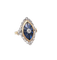 Bague 54 Bague marquise en or 18 carats bicolore saphirs et diamants 58 Facettes 1768