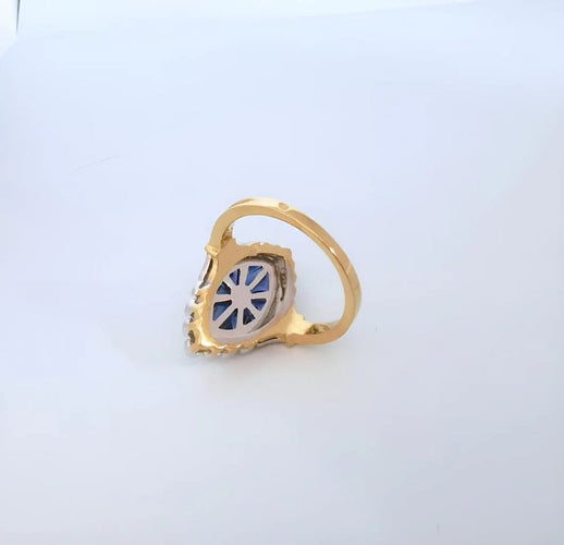 Bague 54 Bague marquise en or 18 carats bicolore saphirs et diamants 58 Facettes 1768