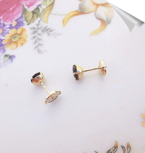Boucles d'oreilles Boucles d'oreilles puces clous en or jaune 18K et quartz fumé 58 Facettes AA 1525