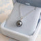 Collier Collier pendentif perle de Tahiti grise en or blanc 18 K 58 Facettes AA 1536